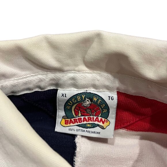 Vintage Barbarian Rugby Wear Men’s XL Polo Shirt US American Flag Heavy Cotton - Picture 3 of 4